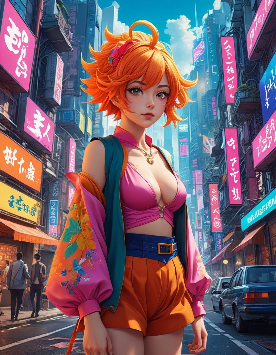 A captivating scene showcasing a blend of vibrant anime characters embodying various fetishes, set against a surreal backdrop of a bustling cityscape. The characters should display expressive emotions, with colorful costumes that highlight their unique desires. Incorporate playful elements like whimsical patterns and dreamlike visuals to emphasize the fantasy aspect. The overall tone should balance between playful and provocative, engaging adult viewers. vibrant colors. super-realistic. cinematic.